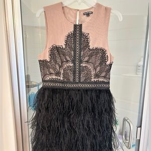 Cocktail dress with feathers